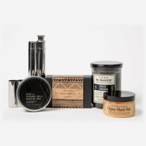 Men's Care Kit with Flask & Cigar Holder Set | Spa Gift Baskets by GiftBasket.com