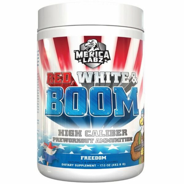 Merica Labz Red, White and Boom 17 oz Freedom Preworkout Ammunition Supplement - Health Supplements at Academy Sports