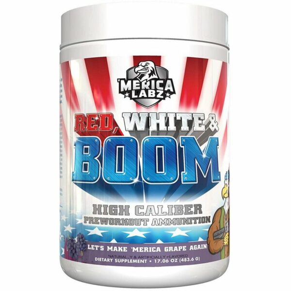 Merica Labz Red, White and Boom 17 oz Let's Make Merica Grape Again Preworkout Ammunition Supplement - Health Supplements at Academy Sports