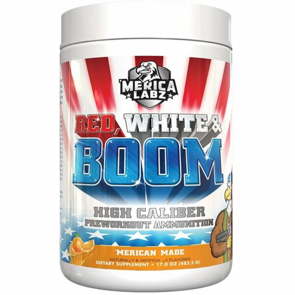 Merica Labz Red, White and Boom 17 oz Merican Made Preworkout Ammunition Supplement - Health Supplements at Academy Sports