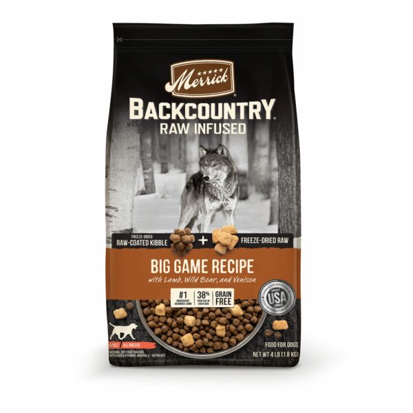 Merrick Backcountry Raw Infused Grain Free Freeze-Dried Big Game Recipe Dry Dog Food, 20 lbs.