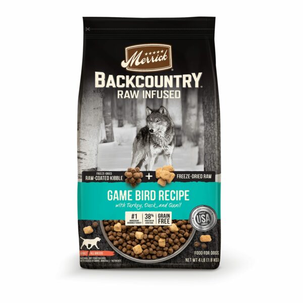 Merrick Backcountry Raw Infused Grain Free Freeze-Dried Game Bird Recipe Dry Dog Food, 20 lbs.