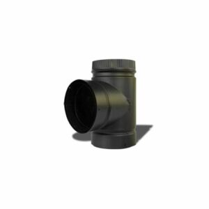 Metalbest DSP6TE 6" Inner Diameter - DSP Stove Pipe - Double Wall - Tee Black Vent Pipe Stove Pipe Tee