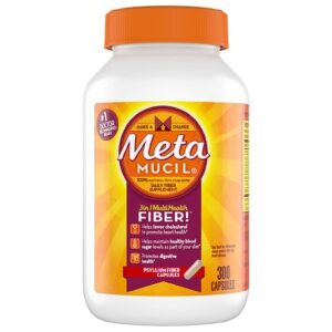 Metamucil 100% Natural Psyllium Husk Daily Fiber Supplement Capsules - 300.0 ea