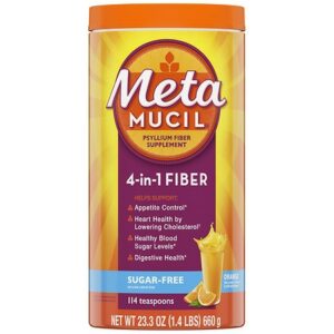 Metamucil 4-in-1 Psyllium Fiber Supplement, Sugar-Free Powder Orange - 23.3 oz