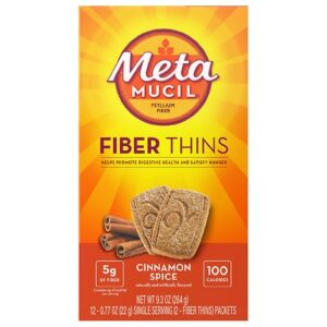 Metamucil Fiber Thins Dietary Fiber Supplement Cinnamon Spice - 0.77 oz x 12 pack