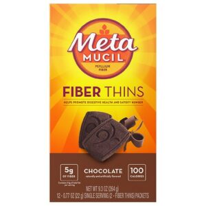 Metamucil Fiber Thins Dietary Fiber Supplement with Psyllium Husk Chocolate - 0.77 oz x 12 pack