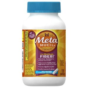 Metamucil Multi-Health Psyllium Fiber Supplement Capsules With Calcium - 120.0 ea