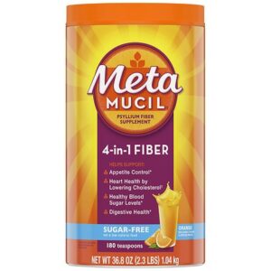 Metamucil Multi-Health Psyllium Fiber Supplement Sugar-Free Powder Orange - 36.8 oz