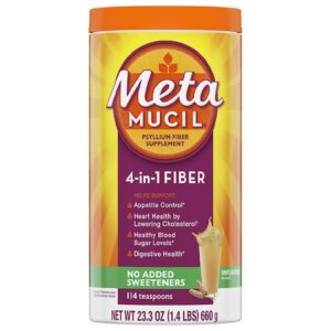 Metamucil Multi-Health Psyllium Fiber Supplement Sugar Free Powder Original Smooth - 23.3 oz