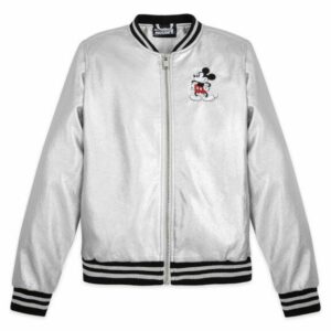 Mickey Mouse Grayscale Varsity Jacket for Women Official shopDisney