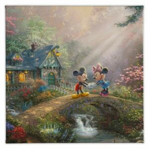 ''Mickey and Minnie Sweetheart Bridge'' Gallery Wrapped Canvas by Thomas Kinkade Studios Official shopDisney