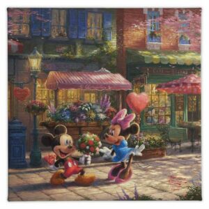 ''Mickey and Minnie Sweetheart Caf'' Gallery Wrapped Canvas by Thomas Kinkade Studios Official shopDisney