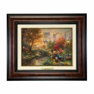 ''Mickey and Minnie Sweetheart Central Park'' Canvas Classic by Thomas Kinkade Studios Framed Official shopDisney