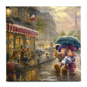 ''Mickey and Minnie in Paris'' Gallery Wrapped Canvas by Thomas Kinkade Studios Official shopDisney