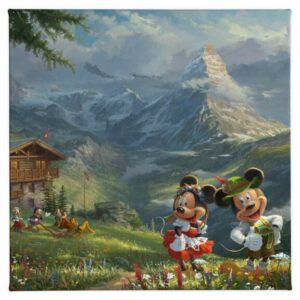 ''Mickey and Minnie in the Alps'' Gallery Wrapped Canvas by Thomas Kinkade Studios Official shopDisney