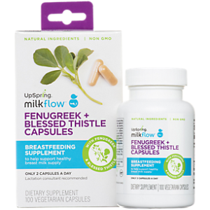 Milk Flow Breastfeeding Supplement with Fenugreek & Blessed Thistle (100 Vegetarian Capsules)