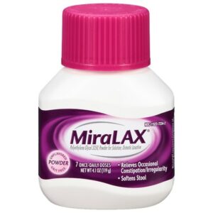 MiraLAX 7 dose powder laxative- Polyethylene Glycol 3350 (PEG 3350) Unflavored - 4.1 oz