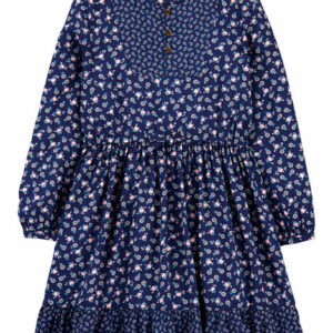 Mixed Print Floral Poplin Dress