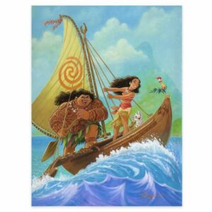 ''Moana Knows the Way'' Gallery Wrapped Canvas by Tim Rogerson Limited Edition Official shopDisney