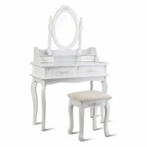 Modern Mirror Jewelry Storage Makeup Dressing Table Vanity Set