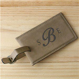 Monogram Leather Luggage Tag