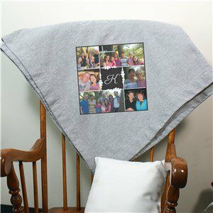 Monogram Photo Collage Fleece Blanket