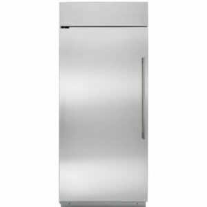 Monogram ZIFS360NNLH 36 Inch Wide 21.9 Cu. Ft. Capacity Left Handed Upright Freezer Stainless Steel Refrigeration Appliances Freezers Column Freezers