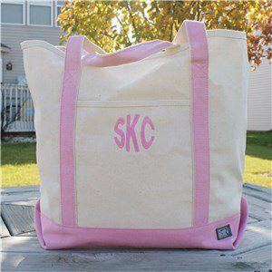 Monogrammed Canvas Tote Bag