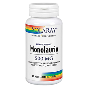 Monolaurin - Natural Coconut Source with Vitamin C - Immune System Support - 500 MG (60 Vegetarian Capsules)