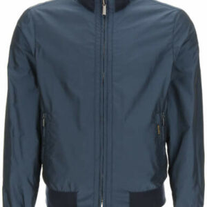 MooRER AXTEN REVERSIBLE BOMBER JACKET 48 Blue, Black Technical