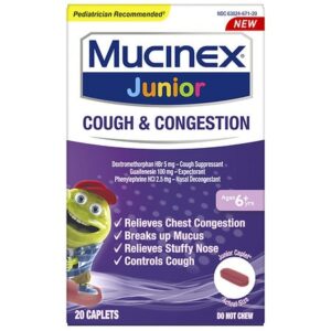 Mucinex Junior Cough & Congestion Tabs, 6+ years - 20.0 ea