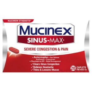Mucinex Sinus-Max Severe Congestion Relief Caplets - 20.0 ea