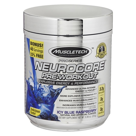 MuscleTech NeuroCore Supplement Icy Blue Raspberry - 12.32 oz