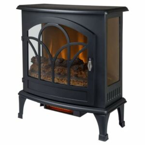 Muskoka EST-425T-10 5200 BTU 25 Inch Wide Free Standing Vent Free Electric Fireplace Black Stove Free Standing Electric