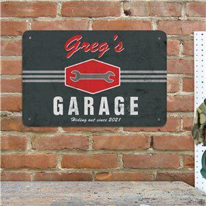 My Garage Personalized Man Cave Metal Sign