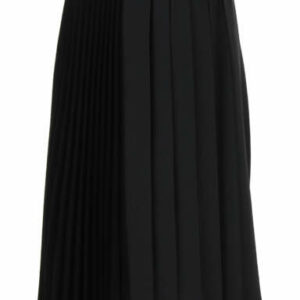 N.21 PLEATED MIDI SKIRT 38 Black, Red, Pink Silk