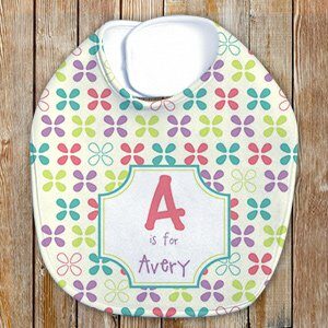 Name and Initial Baby Girl Personalized Bib