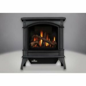 Napoleon GDS60-1NSB 35000 BTU Free Standing Direct Vent Natural Gas Stove with Safety Barrier and Electronic Ignition from the Knightsbridge Series