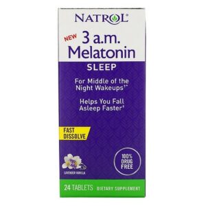Natrol 3 AM Melatonin Fast Dissolve Lavender Vanilla, Lavender Vanilla - 24.0 ea
