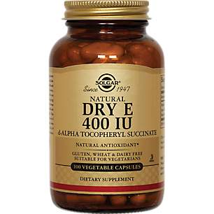 Natural Dry Vitamin E - 400 IU (100 Vegetarian Capsules)