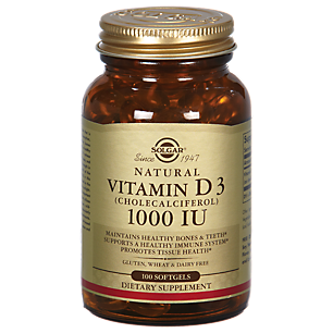 Natural Vitamin D3 - 1,000 IU (100 Softgels)