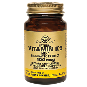 Natural Vitamin K2 MK-7 from Natto Extract - 100 MCG (50 Vegetarian Capsules)