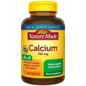 Nature Made Calcium 750 mg + D + K Dietary Supplement Tablets - 100.0 ea
