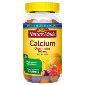 Nature Made Calcium Adult Gummies Cherry, Orange & Strawberry - 80.0 ea