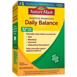 Nature Made Daily Balance Digestive Probiotics 12 Billion CFU Per Serving 1 Capsule - 30.0 ea