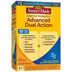 Nature Made Digestive Probiotics Advanced Dual Action Capsules - 30.0 ea