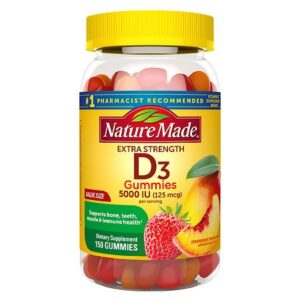 Nature Made Extra Strength Vitamin D Gummies Strawberry, Peach, Mango - 150.0 ea