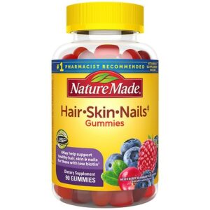 Nature Made Hair, Skin & Nails Adult Gummies Mixed Berry, Cranberry & Blueberry - 90.0 ea