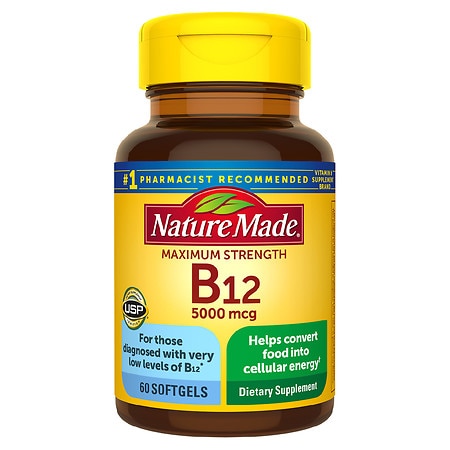 Nature Made Maximum Strength Vitamin B12 5000 mcg Softgels - 60.0 ea